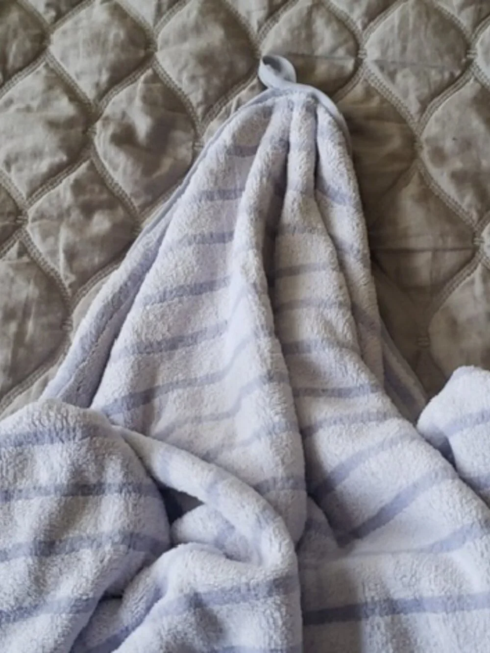 Beach Bath Pool soft flannelette striped towel- Lavender